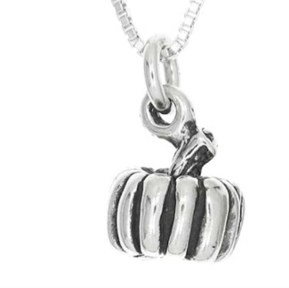 Sterling Silver Three Dimensional Small Pumpkin N… - image 1